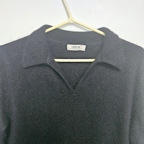 Vintage Casual Small Connection Angora Blend Black Collard Pullover Sweater - Picture 4 of 8